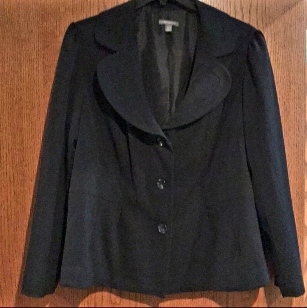 Apt. 9 Black Blazer Women's 14 Plus Size Work Career Preppy Prep Classic EUC